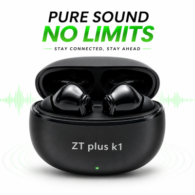 ZT Plus K1 True Wireless Stereo Earbuds – Bluetooth 5.3 TWS with Bluetrum Chipset, 300mAh Charging Case & 30H Total Playtime